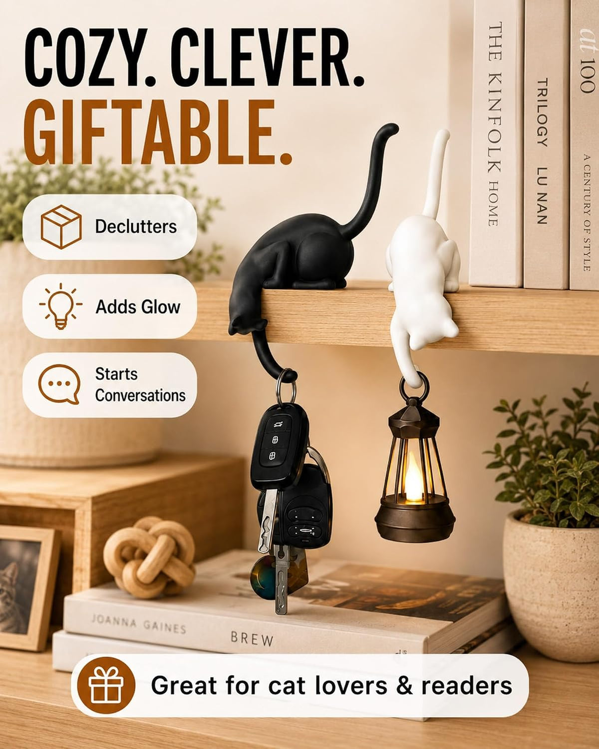Hanging Cat Hook Lantern Light