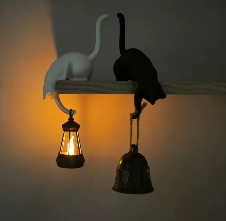 Hanging Cat Hook Lantern Light